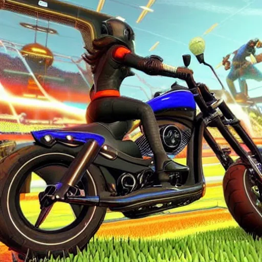 Image similar to a harley davidson in rocket league