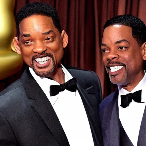 Image similar to will smith slapping chris rock at oscars 4k