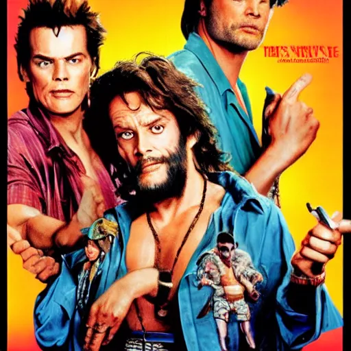 Prompt: movie poster of ace ventura with randy savage, movie poster, by drew struzan