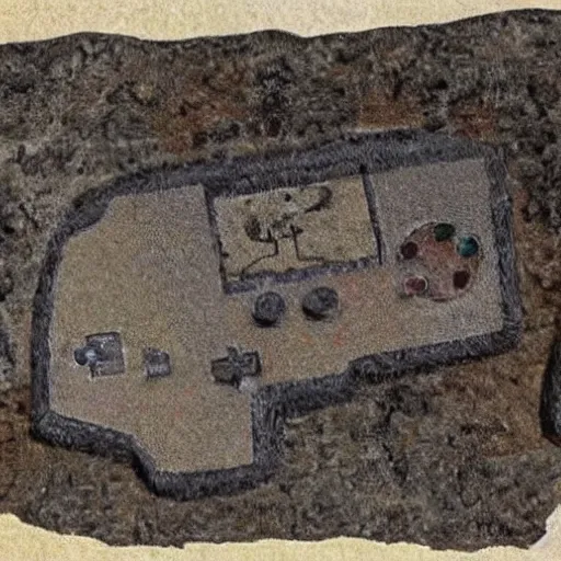 Prompt: original cave drawings of the Gameboy - estimated 600 BC