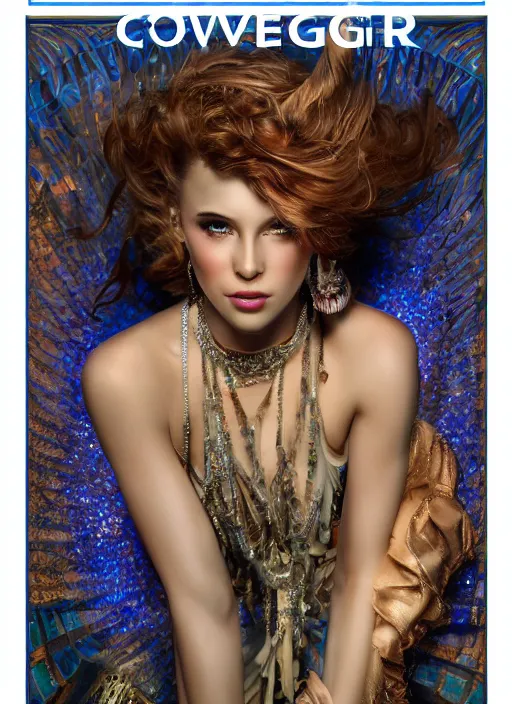 Prompt: covergirl advertisement photography by mucha, extremely coherent, sharp focus, elegant, render, octane, detailed, award winning photography, masterpiece, rim lit