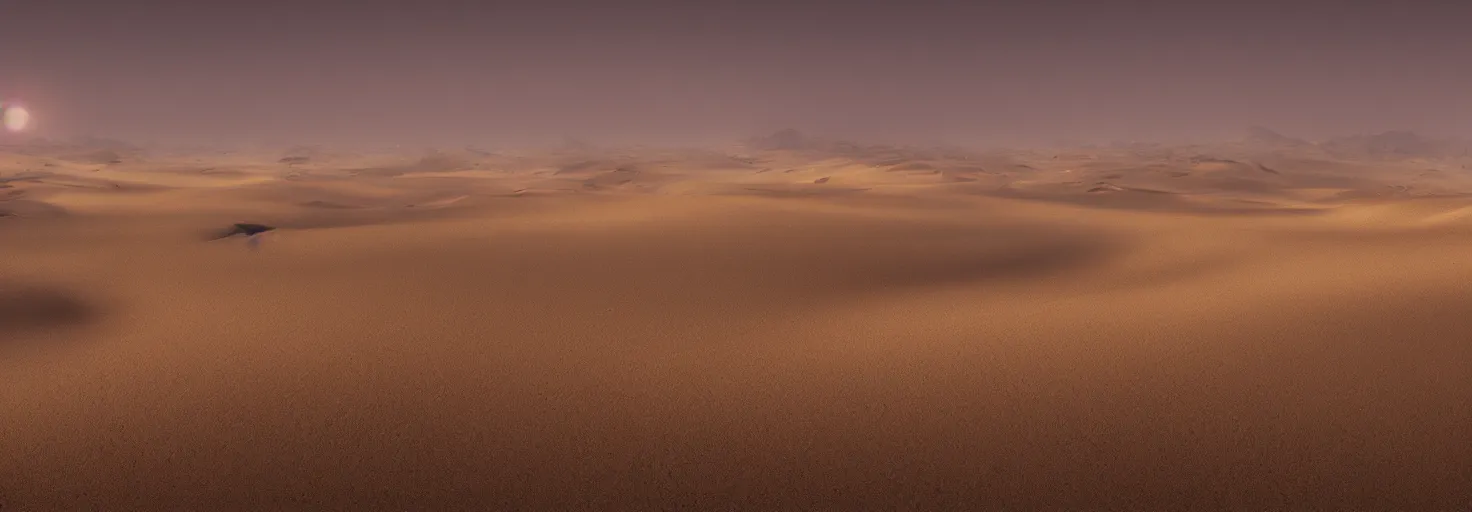 Image similar to A desertic landscape with dune and sandstorm by paul chadeisson and aaron westwood, cinematic lighting, extremely detailed, ultra realistic, trending on artstation, 8K