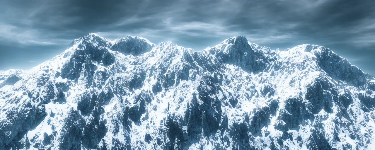 Prompt: Mountains, hyperrealistic, snow, cinematic graphic, 4k, photo, sharp