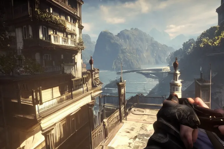 Image similar to a screenshot of returnal ( ps 5 2 0 2 1 ), a screenshot of dishonored 2 ( ps 4 2 0 1 6 )