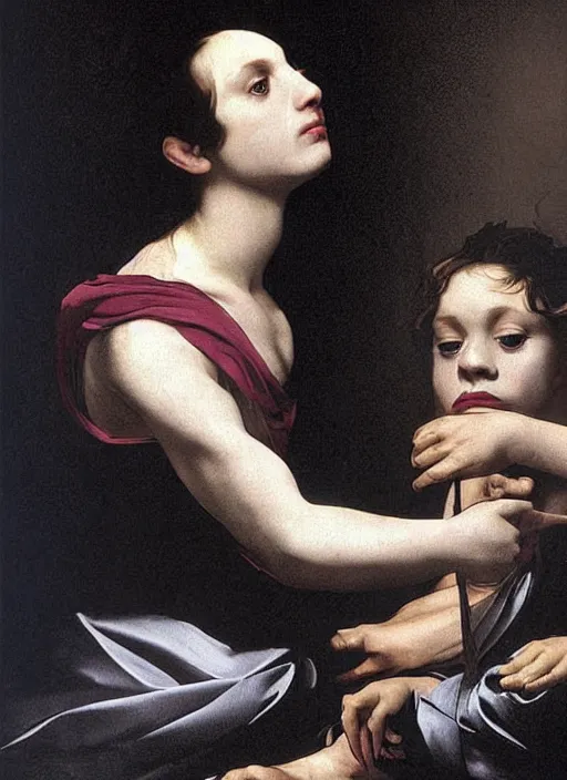 Prompt: i know that even with the seams stitched tightly | darling, scars will remain | i say we scrape them from each other, darling | and let them wash off in the rain, digital art, highly detailed, by david cronenberg, raphael, caravaggio