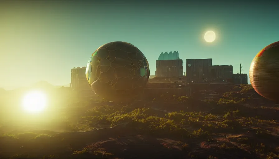 Image similar to Hopeful Solar Punk Utopia, 8k render, octane, unreal engine 5