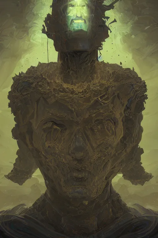 Image similar to portrait of point golem eternal physically accurate, moody dynamic lighting, very very intricate, very very elegant, highly detailed, digital painting, artstation, in the style of Rob Lefield and Dan Mumford , trending on artstation, digital art,surrealism ,macro,blueprint ,vaporwave ,