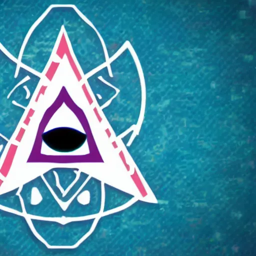 Image similar to logo of the new illuminati mascot, kawaii