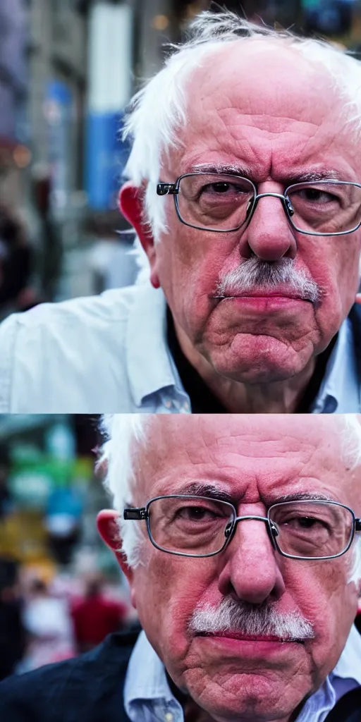 Image similar to portrait of Bernie Sanders as Waluigi, world press photo, photography, 4k, canon EOS C300, f1.8