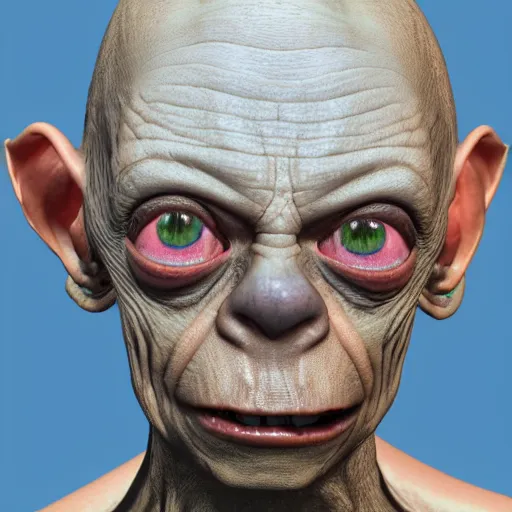 Image similar to Gollum from dmt realm , ultra realism, 4k,