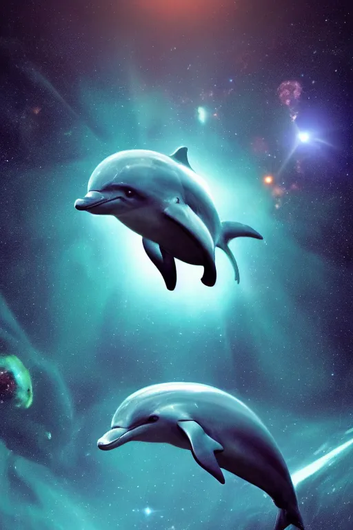 Prompt: a dolphin in space with a galaxy in the background, neon undertone, 80s magazine cover, dramatic lighting, cinematic, establishing shot, extremely high detail, photo realistic, cinematic lighting, post processed, concept art, high details, cinematic, 8k resolution, beautiful detailed, photorealistic, digital painting, artstation, concept art, smooth, sharp focus, artstation trending, octane render, unreal engine