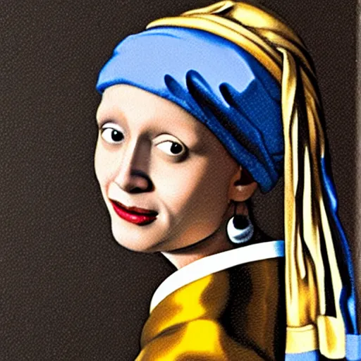 Prompt: Spiderman with a pearl earring by Vermeer