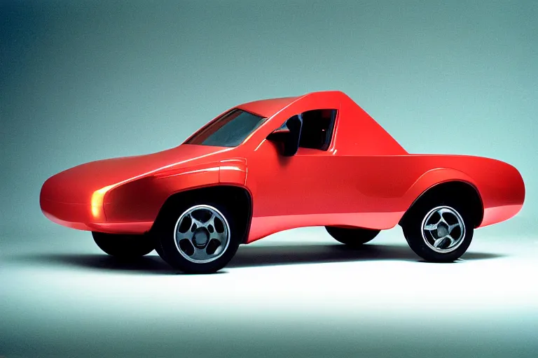 Prompt: designed by giorgetto giugiaro stylized poser of a single 1 9 9 8 honda kei truck, ektachrome photograph, volumetric lighting, f 8 aperture, cinematic eastman 5 3 8 4 film