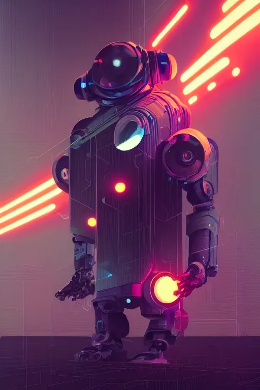 Image similar to techno magic robot surrounded by techy glowing glitch magic, intersting composition, casette futurism, d & d, sketchy lines and brushstrokes, no blur, 4 k resolution, ultra detailed, style of greg rutkowski, zac retz, kawase hasui, beeple, eddie mendoza, alphonse mucha,