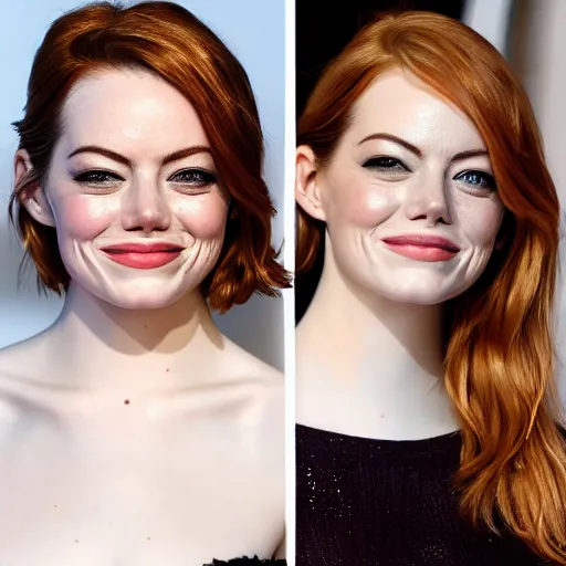 Image similar to big rock solid stone with the emerging face of emma stone