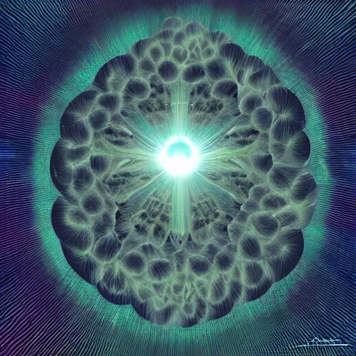 Prompt: the light of consciousness finally reaches the stars, digital art