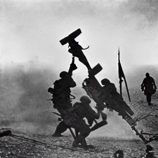 Prompt: the war, by robert capa,