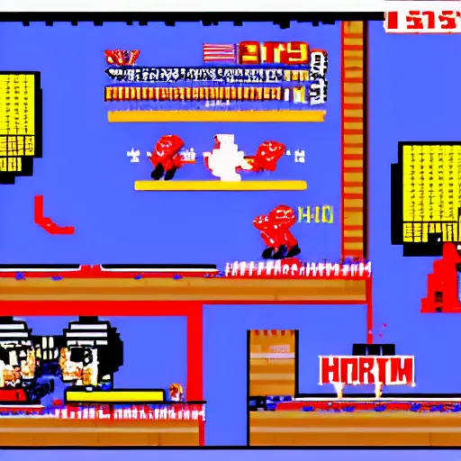 Prompt: USA vs Hong Kong, Atari, video game, gameplay, retro, graphics, 8-bit,
