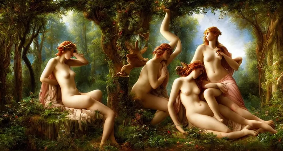 Image similar to Enchanted and magic forest, by Guillaume Seignac