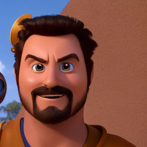 Image similar to still of forsen in a disney pixar movie, 3 d render, octane render