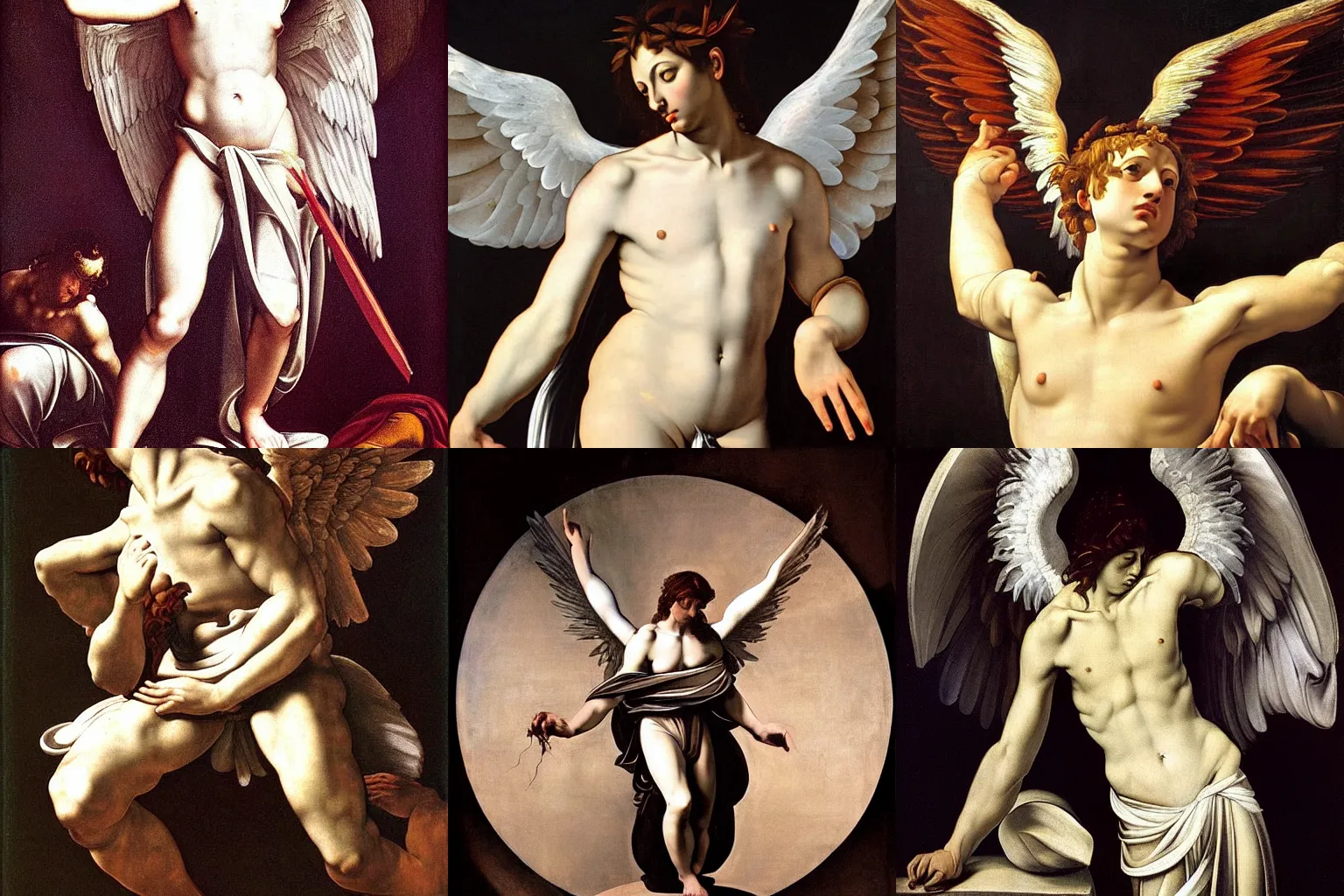 Image similar to A extremely beautiful highly detailed majestic angelic beautiful painting of lucifer by Michelangelo Merisi da Caravaggio,