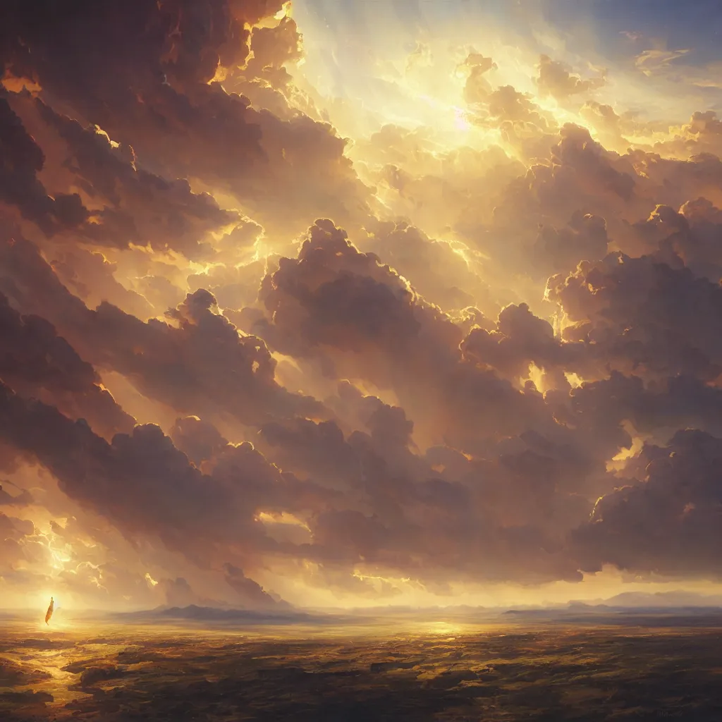 Image similar to a sending down [ of the revelation ] from him who created the earth and the lofty heavens, overdetailed art, by greg rutkowski, by rhads, sharp focus