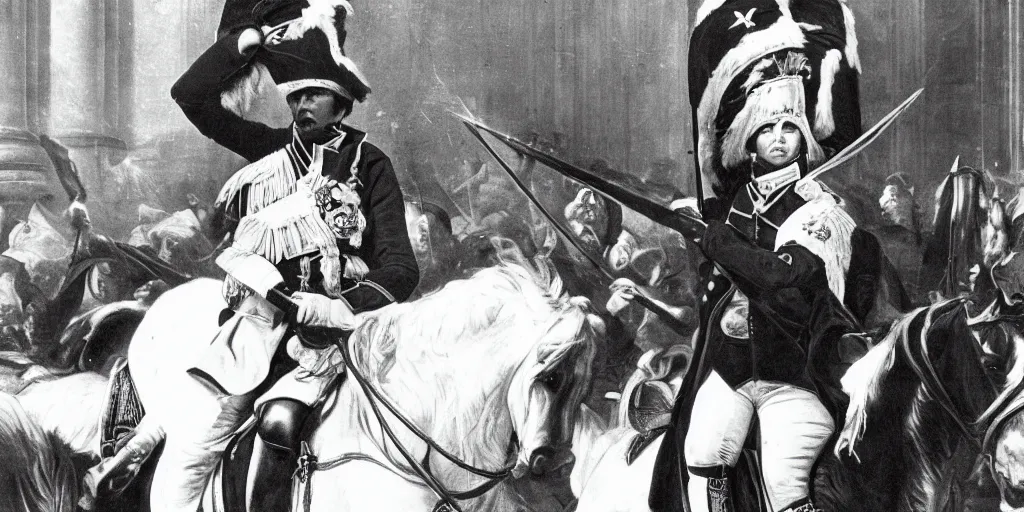 Image similar to very well detailed photo of Napoleon Bonaparte in London, 1960s, 4k detailed, very very well detailed face