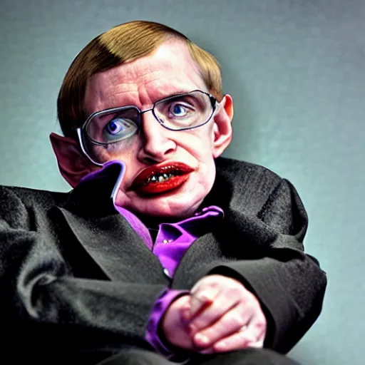 Image similar to stephen hawking as the joker