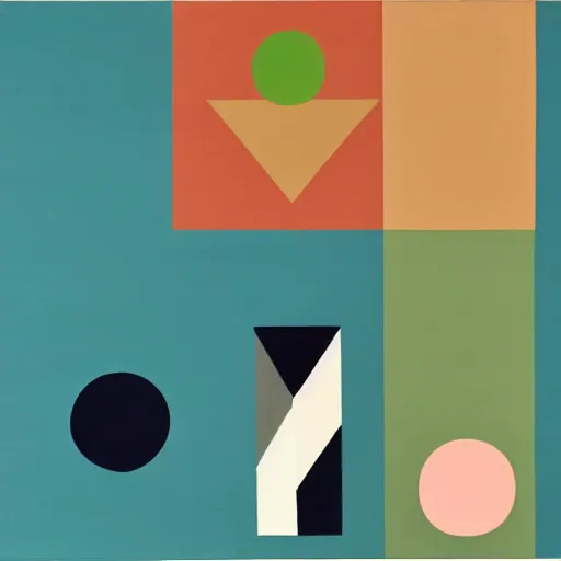 Image similar to A painting of a man on the moon, abstract painting in the style of Sophie Taeuber-Arp and Gary Hume and Tatsuro Kiuchi, flat colour-block style, geometric abstraction, earthy light pastel colours