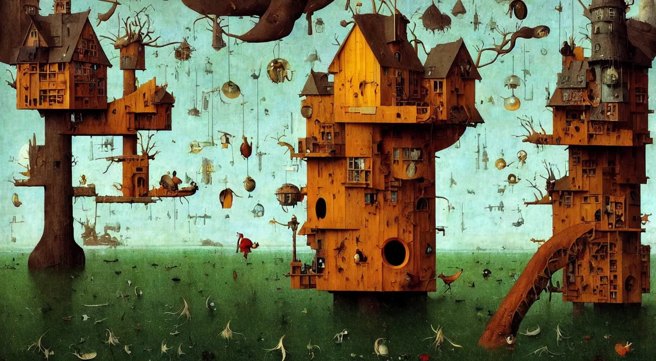 Prompt: single flooded simple!! fungi birdhouse tower anatomy, very coherent and colorful high contrast masterpiece by norman rockwell franz sedlacek hieronymus bosch dean ellis simon stalenhag rene magritte gediminas pranckevicius, dark shadows, sunny day, hard lighting