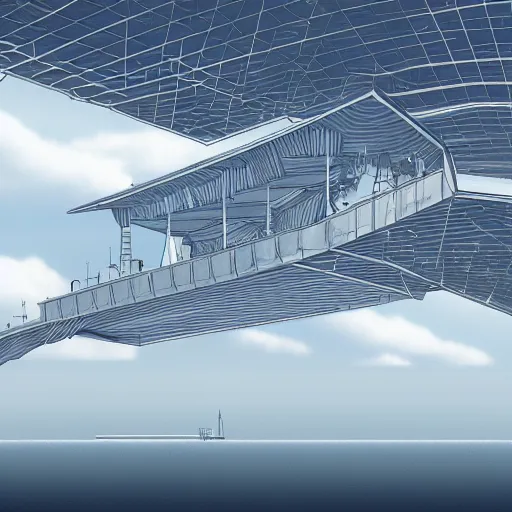 Image similar to cross-section perspective of architecture blueprint of floating building, anchored to clouds, bridges connecting clouds, ethereal, amazing. cinematic digital illustration, in style of Moebius