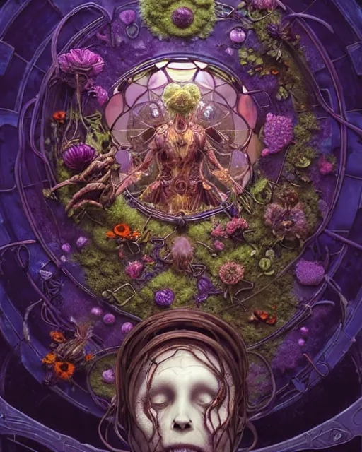 Image similar to the platonic ideal of flowers, rotting, insects and praying of cletus kasady carnage thanos dementor wild hunt doctor doom chtulu mandelbulb mandala ponyo spirited away bioshock davinci heavy rain, d & d, fantasy, ego death, decay, dmt, art by artgerm and greg rutkowski and alphonse mucha