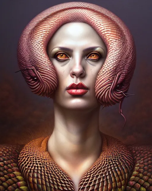 Image similar to a detailed portrait of dreampunk flamingo python hybrid mix goddess by tomasz alen kopera and peter mohrbacher