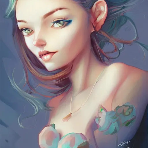 Image similar to pretty girl, digital art by loish, art station, twitter, beautiful art, loish