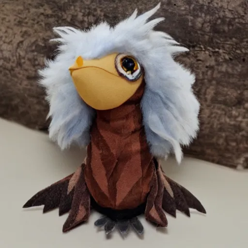 Image similar to a cute ( dnd ) griffon! with seagull head plush! doll