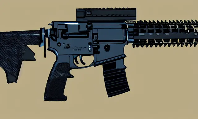 Image similar to technical sketch of an AR-15