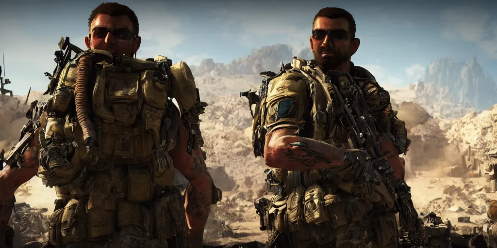 Image similar to spec ops the line, 4K, unreal 4, artstation, next-gen graphics