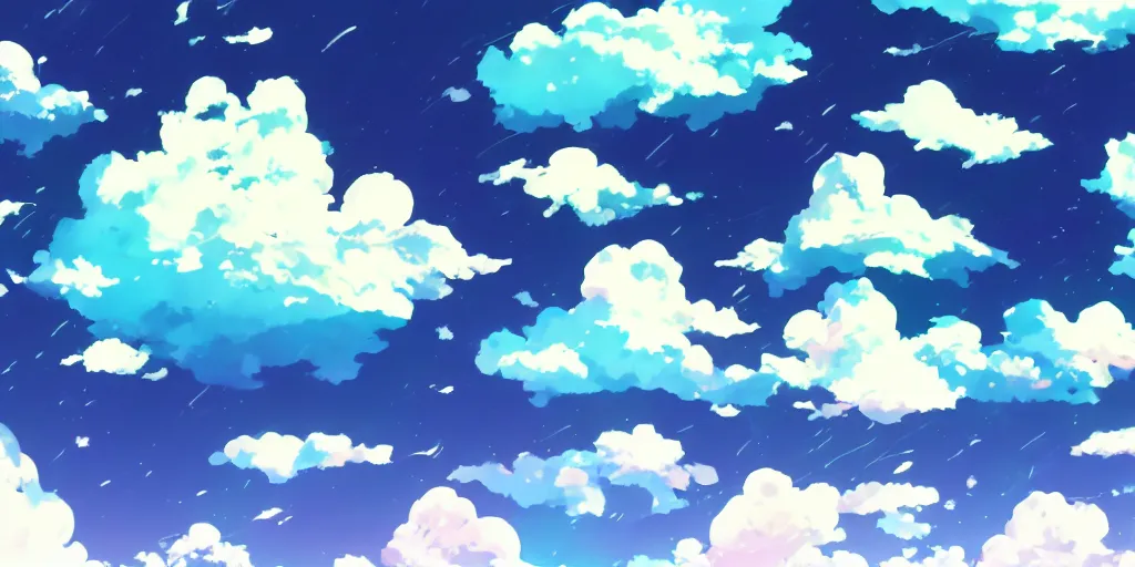 Image similar to A background for an anime-themed social media profile sky bright clouds bloom effect from Skyrim blender studio ghibli clouds