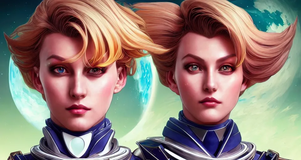 Image similar to symmetry!! portrait of sailor uranus! alien in the style of horizon zero dawn, machine face, intricate, elegant, highly detailed, digital painting, artstation, concept art, smooth, sharp focus, illustration, art by artgerm and ross tran and greg rutkowski and alphonse mucha, 8 k