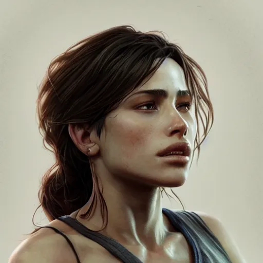 Prompt: ultra realistic illustration, sarah shahi from last of us, intricate, elegant, highly detailed, digital painting, artstation, concept art, smooth, sharp focus, illustration, art by artgerm and greg rutkowski and alphonse mucha