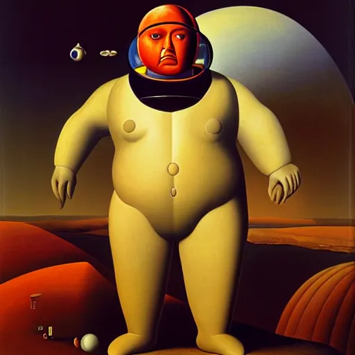 Image similar to portrait of a mars colonist by botero