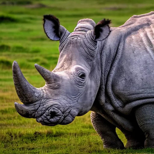 Prompt: wooly ice age rhino nature photography