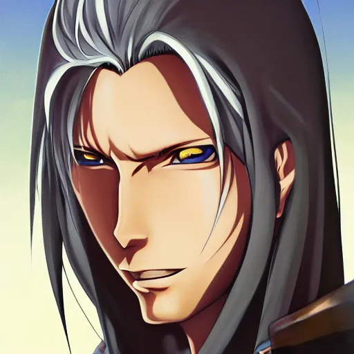 Image similar to portrait of sephiroth, anime fantasy illustration by tomoyuki yamasaki, kyoto studio, madhouse, ufotable, trending on artstation