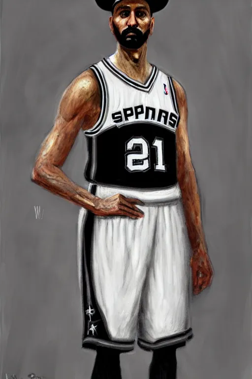 Image similar to full body portrait of the dictator of the san antonio spurs, 1 8 8 9, in full military garb, silver, black, white, greg popovich, oil on canvas by william sidney mount, trending on artstation