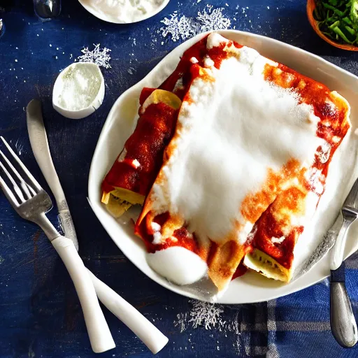 Image similar to snow enchiladas