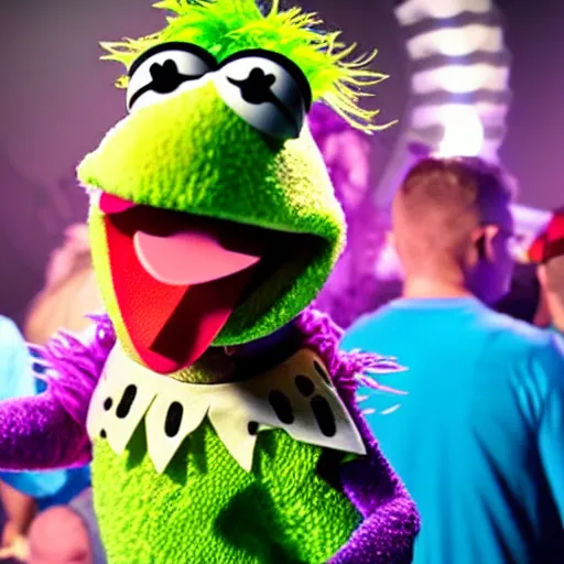 Image similar to muppet on a rave