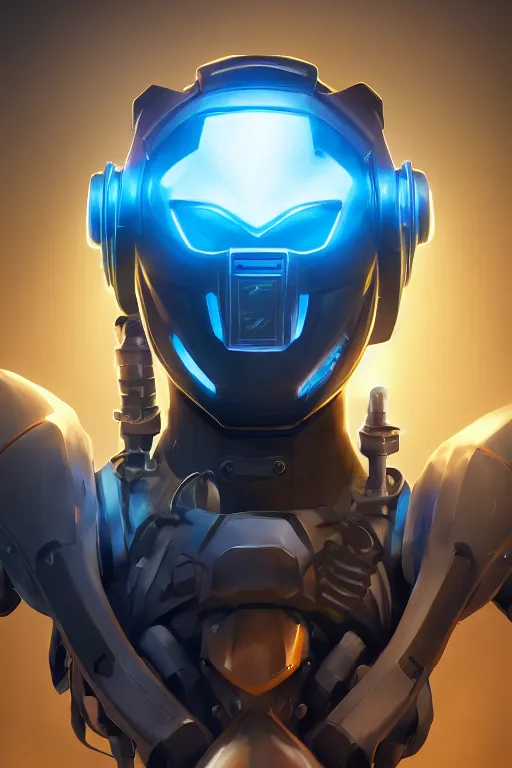 Image similar to epic mask helmet robot ninja portrait stylized as fornite style game design fanart by concept artist gervasio canda, behance hd by jesper ejsing, by rhads, makoto shinkai and lois van baarle, ilya kuvshinov, rossdraws global illumination radiating a glowing aura global illumination ray tracing hdr render in unreal engine 5