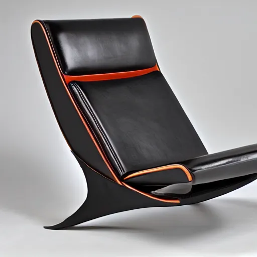 Image similar to futuristic leather chair designed by syd mead