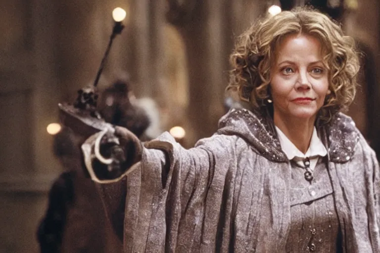 Prompt: film still Meg Ryan as Minerva McGonagall in Harry Potter movie