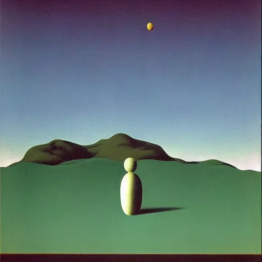 Image similar to liminal space, surrealist art by René Magritte